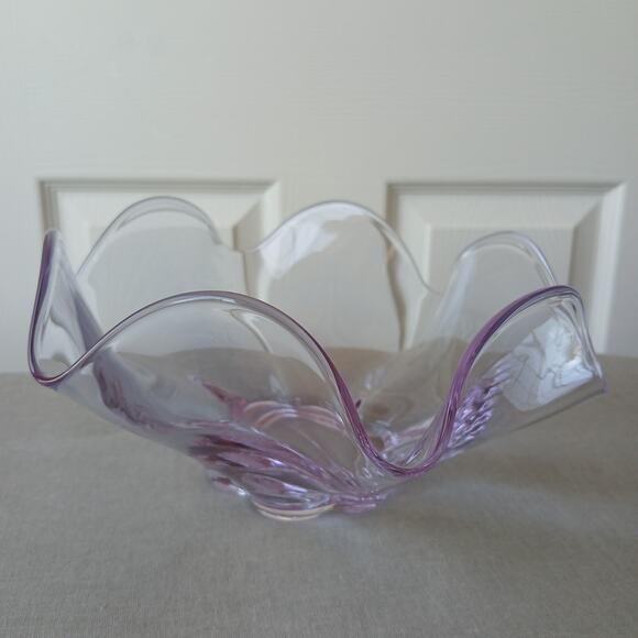 Tiffin Duncan Miller Canterbury Twilight Dawn Alexandrite Art Glass Bowl 9" VTG - Picture 1 of 9